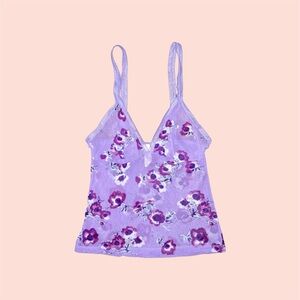 Purple Floral Tank Top